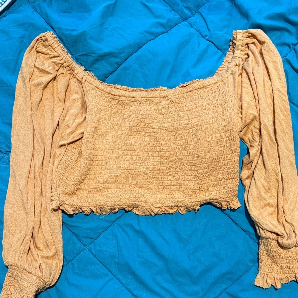 Urban Outfitters Women's Off The Shoulder Smocked Top - Yellow
